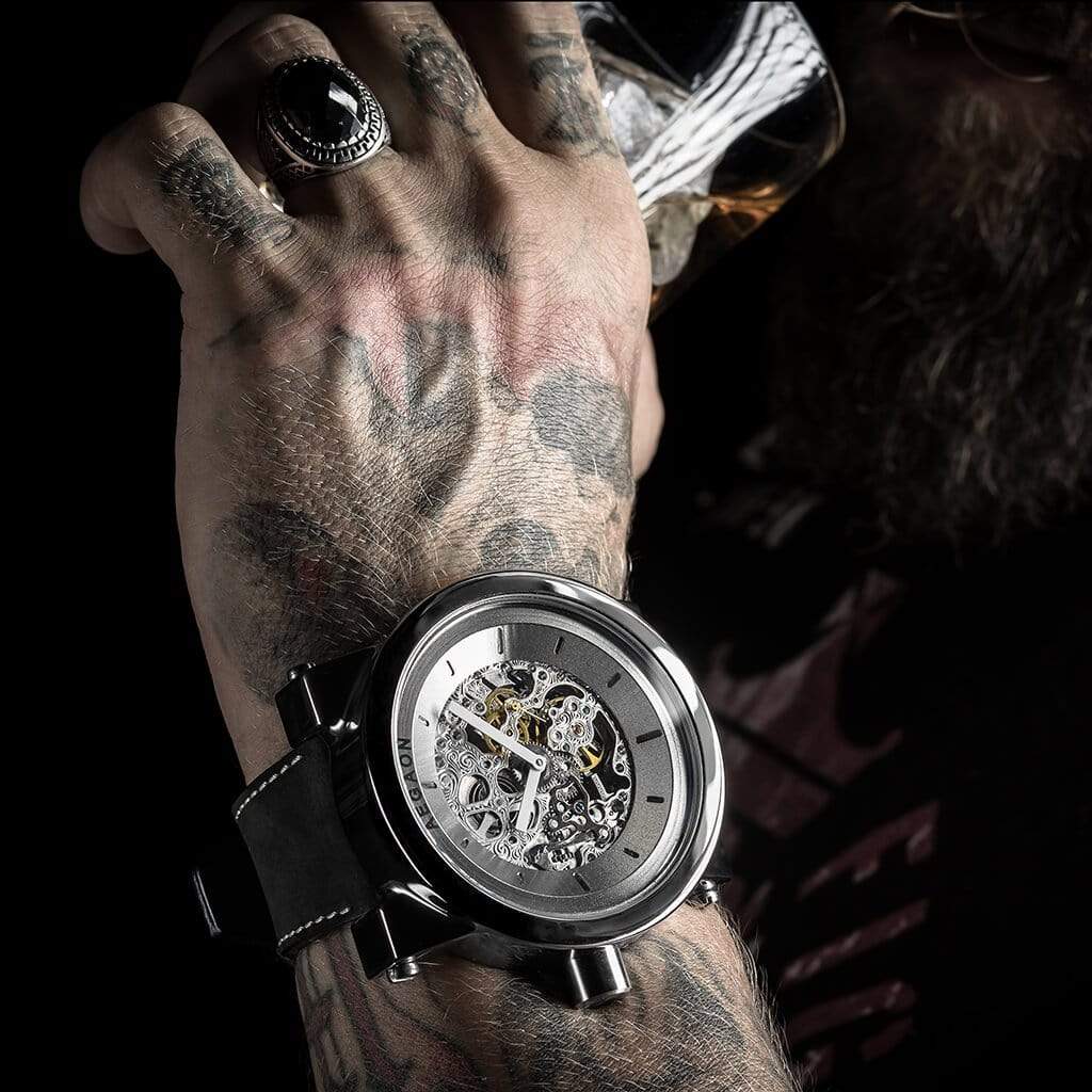 AEGAON, Peacemaker 65, skeleton watch, oversize watch, big watch, huge watch, quality watch, unique watches, woundable watch, gift idea, men’s watch, watches for men, worlds biggest watch, watches for big men, watches for big wrist, oversize clothing, Estonia, meeste käekell, meeste käekellad, suur käekell, Eesti käekellad, kingi idee, rannekellot, iso rannekello, laatukellot, laatu rannekello, viron rannekellot, rannekellot miehille,