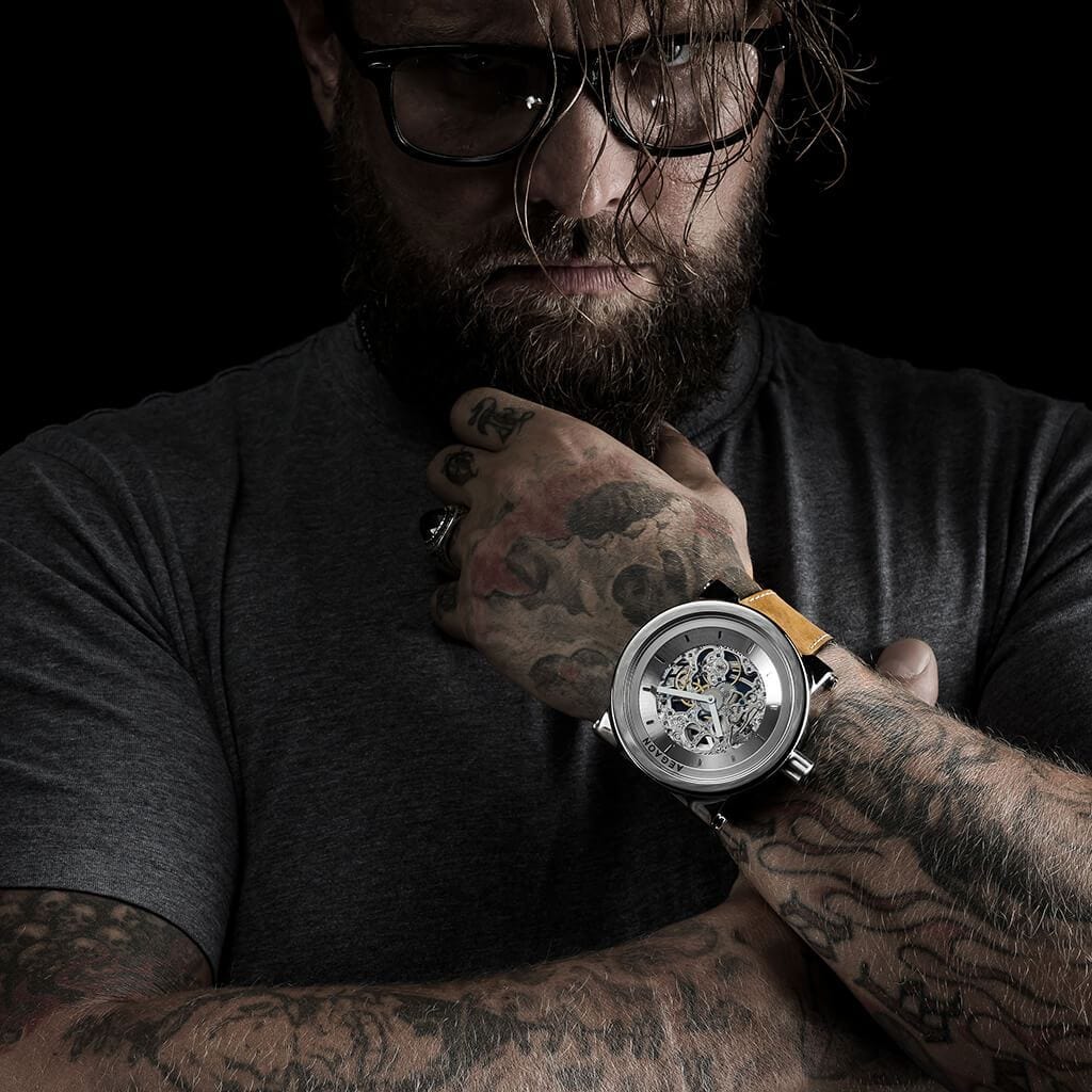 AEGAON, Peacemaker 65, skeleton watch, oversize watch, big watch, huge watch, quality watch, unique watches, woundable watch, gift idea, men’s watch, watches for men, watches for big men, watches for big wrist, oversize clothing, Estonia, meeste käekell, meeste käekellad, suur käekell, Eesti käekellad, kingi idee, rannekellot, iso rannekello, laatukellot, laatu rannekello, viron rannekellot, rannekellot miehille, worlds biggest watch,