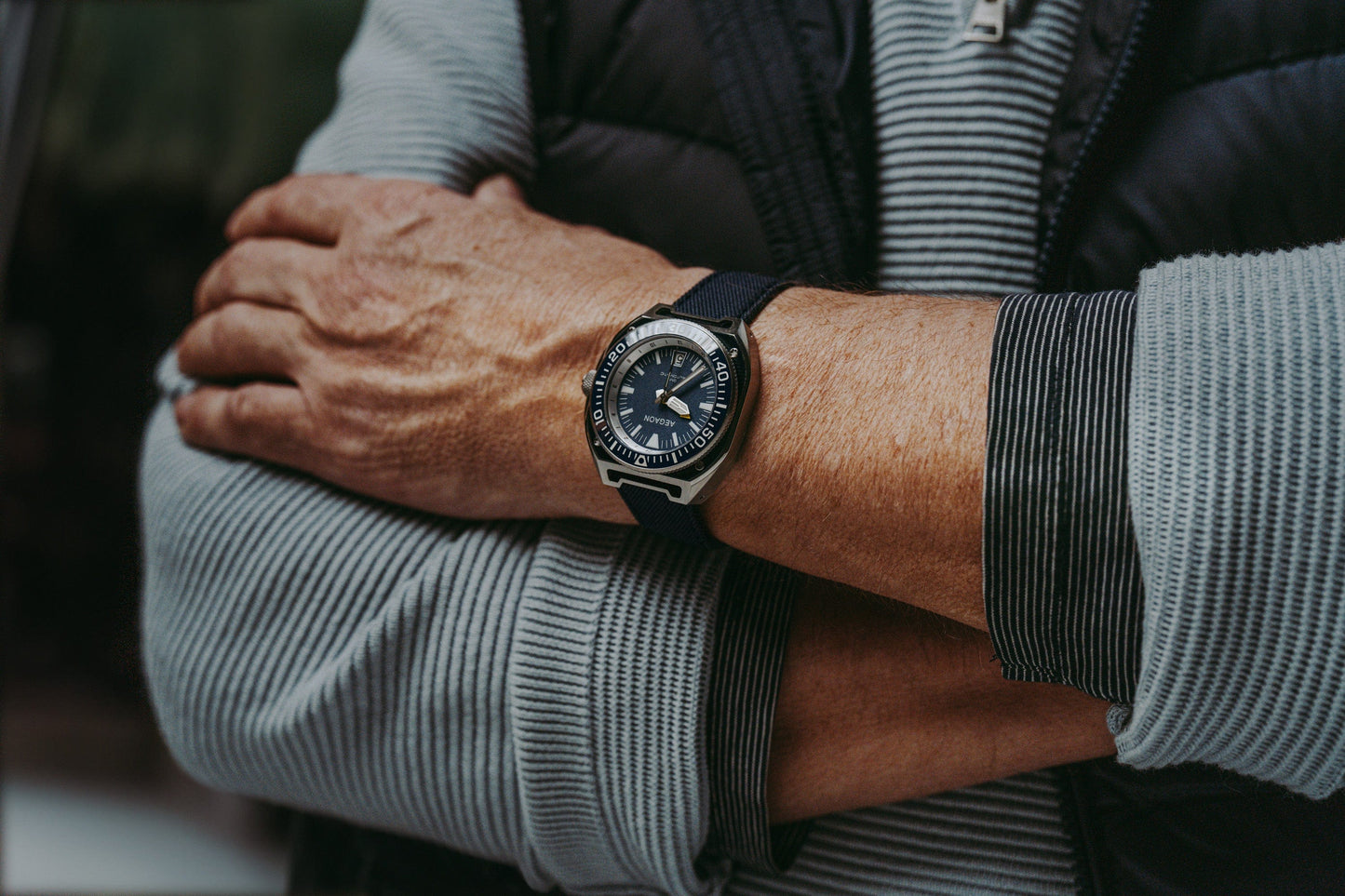 "TEMPTATION III" GMT Automatic Dive Watch (Blue)