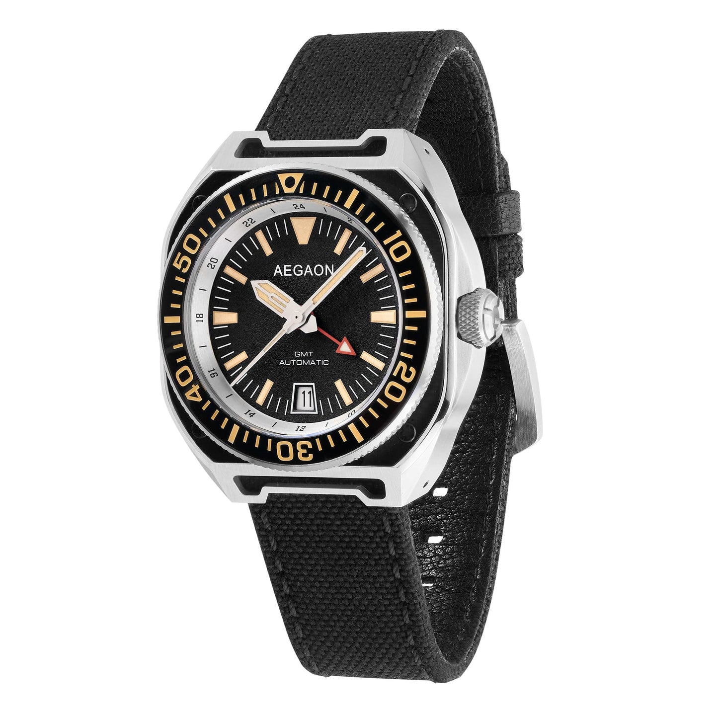 "TEMPTATION III" GMT Automatic Dive Watch (Black)