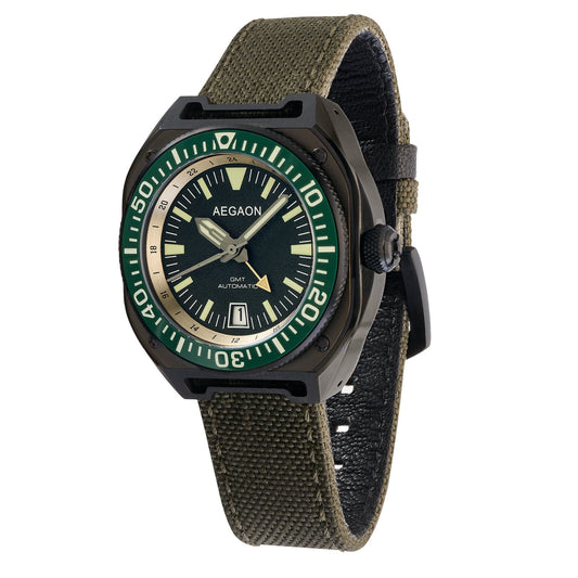 "TEMPTATION III" GMT Automatic Dive Watch (Green)