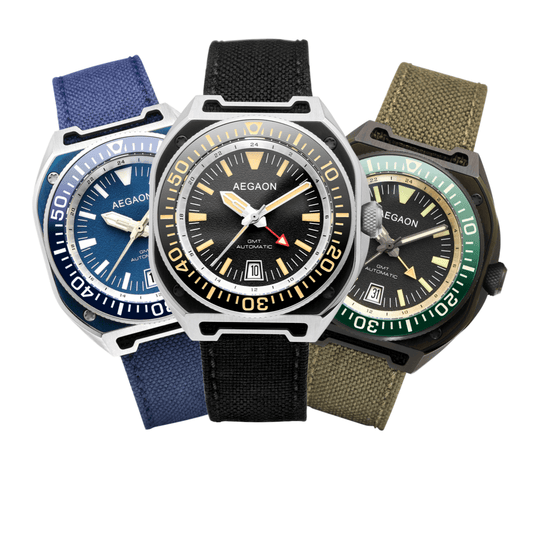 "TEMPTATION III" GMT Automatic Dive Watch (Trio)