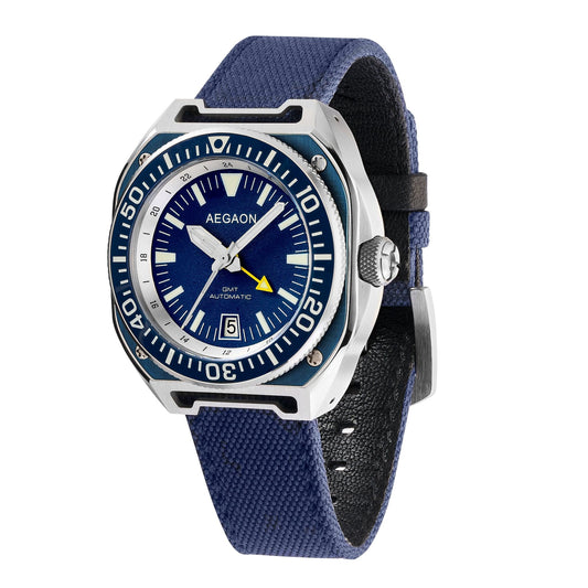 "TEMPTATION III" GMT Automatic Dive Watch (Blue)