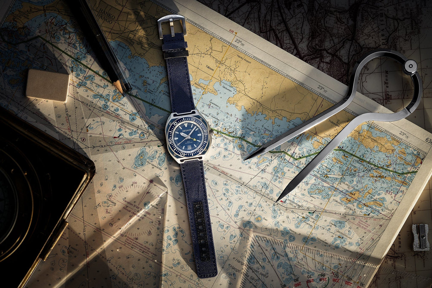 "TEMPTATION III" GMT Automatic Dive Watch (Blue)