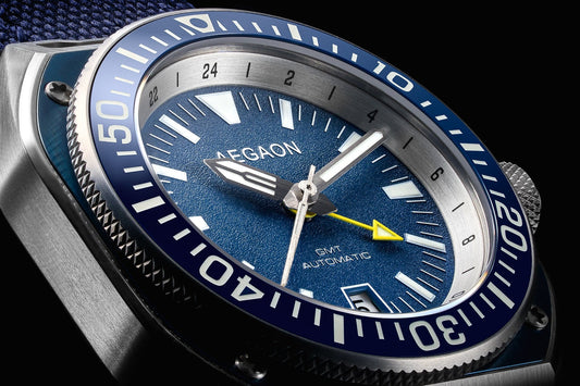 "TEMPTATION III" GMT Automatic Dive Watch (Blue)