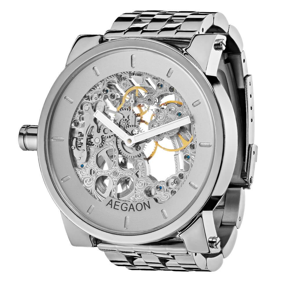 AEGAON Peacemaker 53, skeleton watch, oversized watch, mechanical watch, design watch.