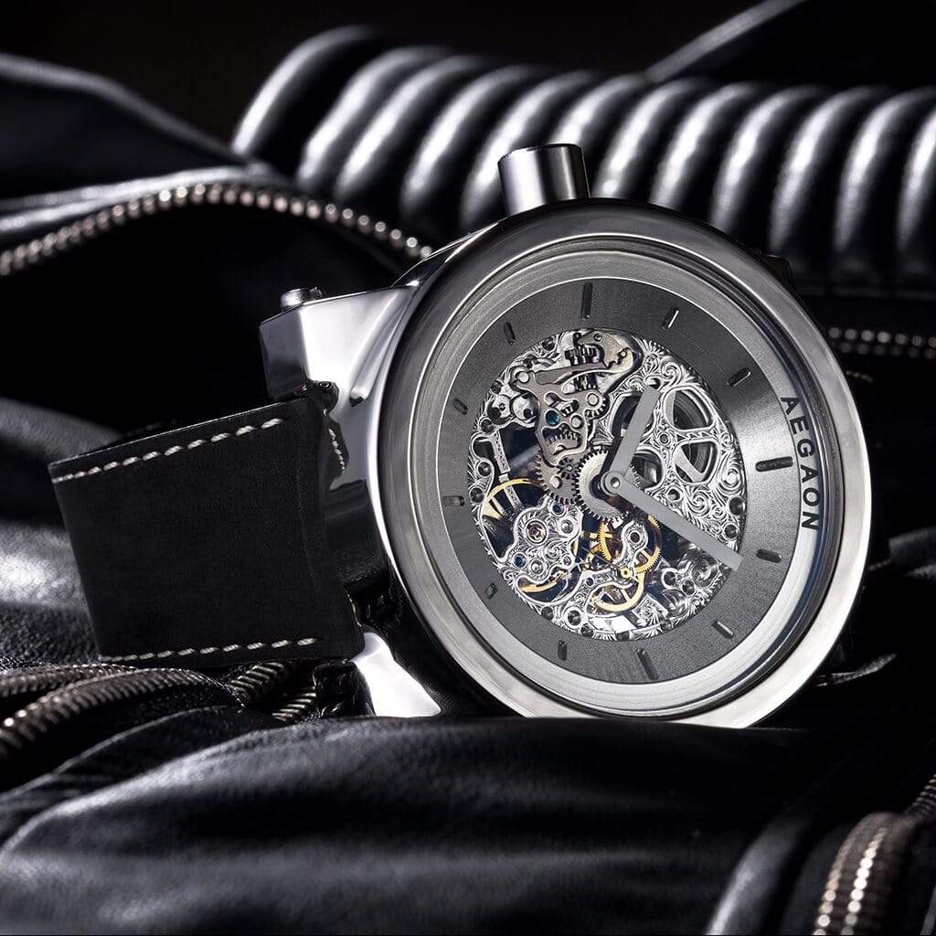 AEGAON, Peacemaker 65, skeleton watch, mechanical watch, oversized watch, big watch, huge watch, biggest watch, 65mm watch, watch for big men, big wrist watch, worlds biggest watch,