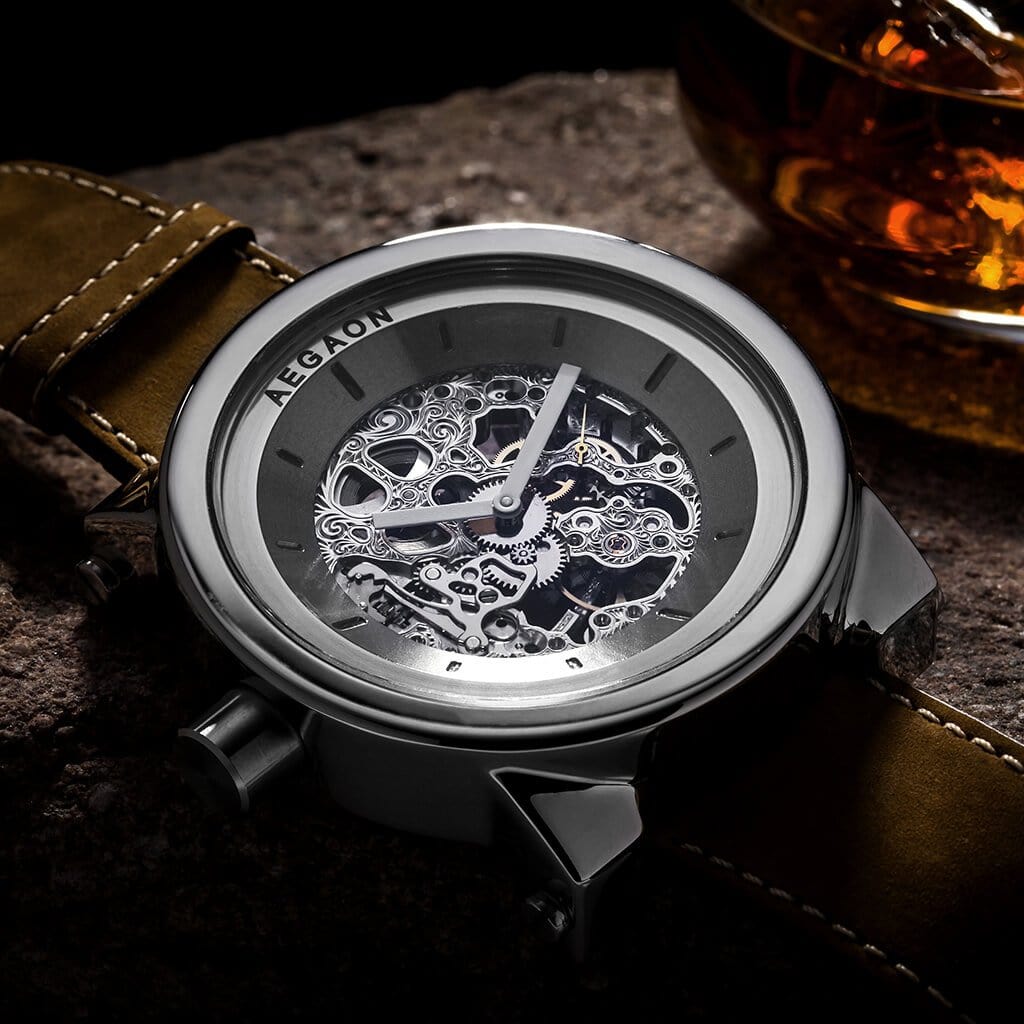 AEGAON, Peacemaker 65, skeleton watch, oversize watch, big watch, huge watch, quality watch, unique watches, woundable watch, gift idea, men’s watch, watches for men, watches for big men, watches for big wrist, oversize clothing, Estonia, meeste käekell, meeste käekellad, suur käekell, Eesti käekellad, kingi idee, rannekellot, iso rannekello, laatukellot, laatu rannekello, viron rannekellot, rannekellot miehille, worlds biggest watch